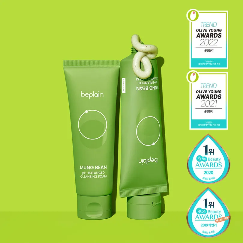 beplain Mung Bean pH-Balanced Cleansing Foam 80ml