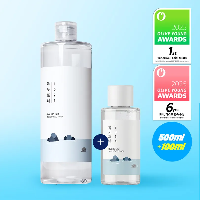 ROUND LAB 1025 Dokdo Toner Jumbo Size 500ml (Free Gift: Toner 100ml)