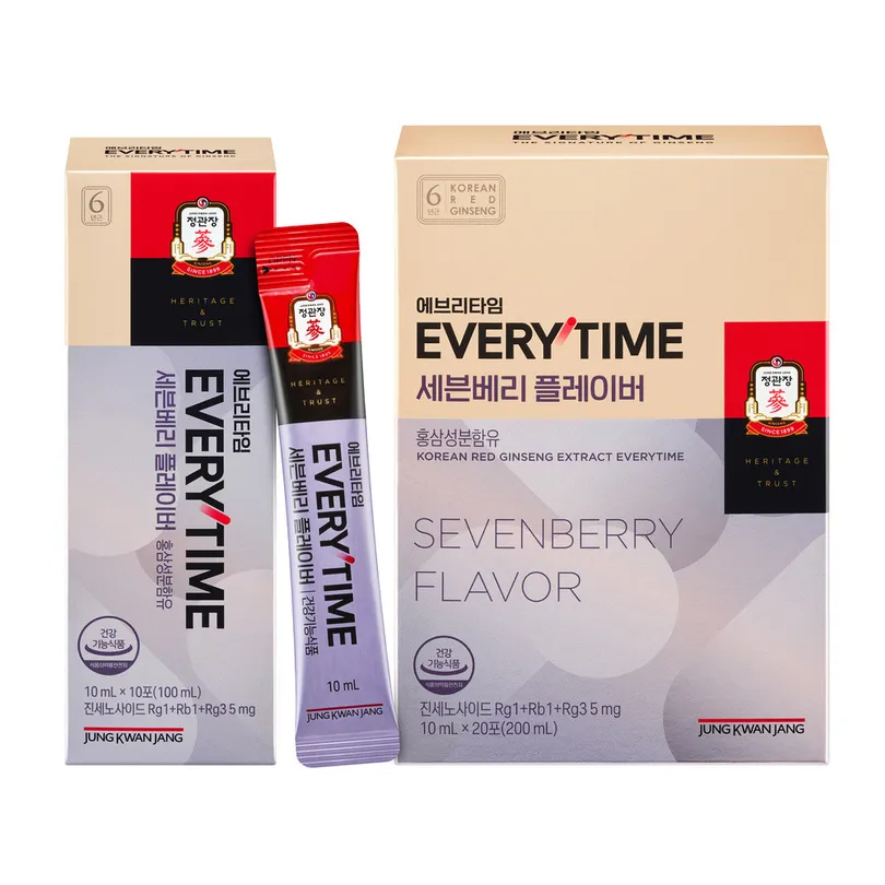 Jung Kwan Jang Korean Red Ginseng Extract Everytime Sevenberry Flavor (10ml*20 Sticks) (20-day supply)