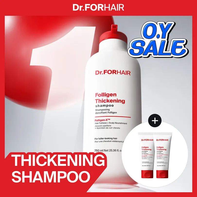 Dr.FORHAIR Folligen Thickening Shampoo 750ml Set (+100ml*2ea)