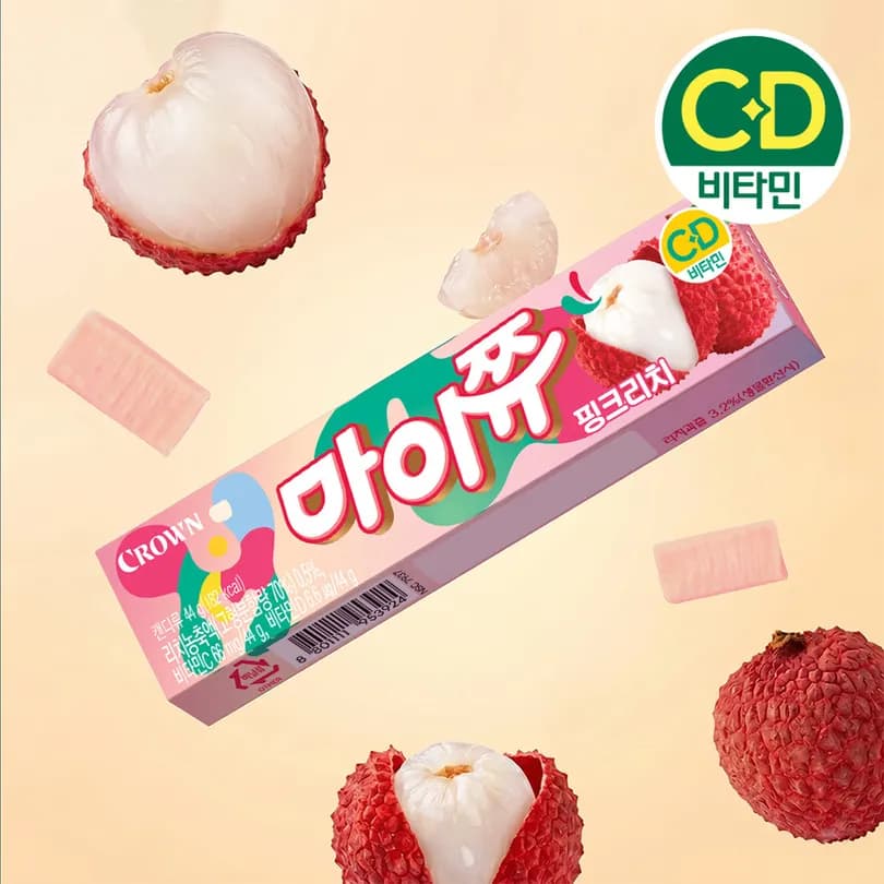 Crown MyChew Stick Pink Lychee 44g